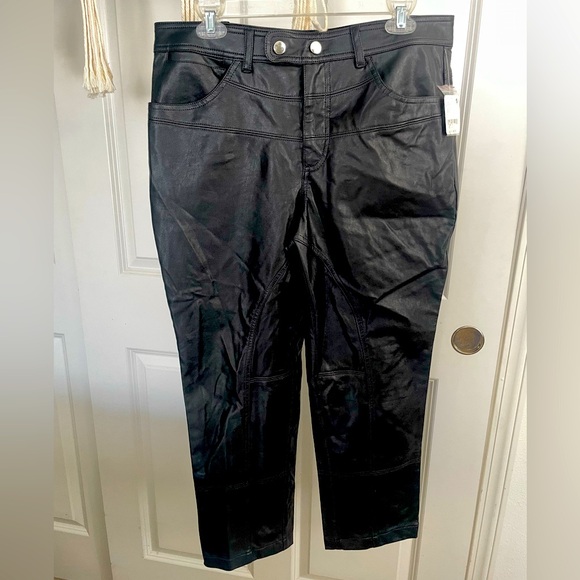 We The Free Pants - Free People We the Free Black Vegan Leather Pants 12 NWT with Disclaimer (Read)